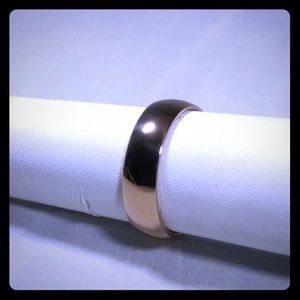 Titanium Rose Tone Mens Wedding Ring 8mm